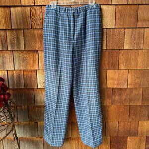 Vintage Pendleton Blue/Black 100% Virgin Wool Lined Pants in Women's 12